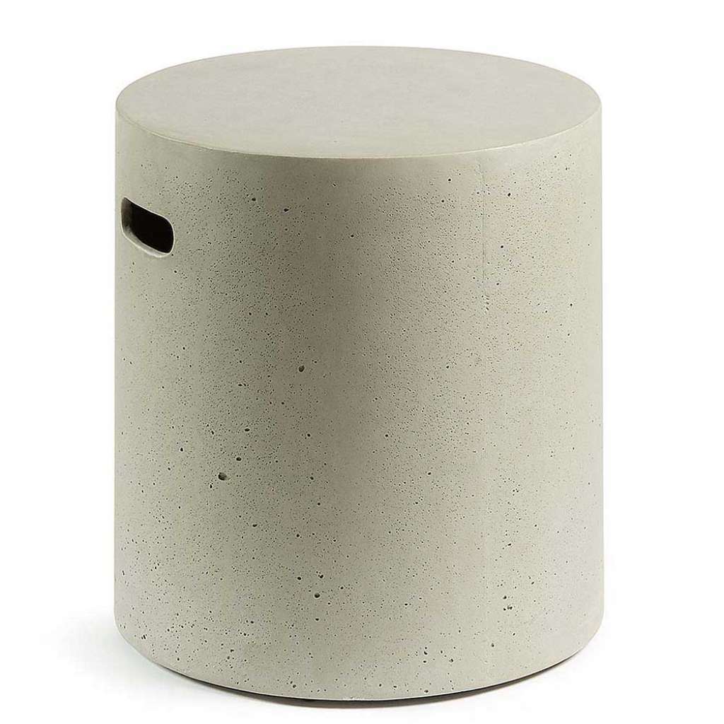 Hocker aus Leichtbeton Grau Rund