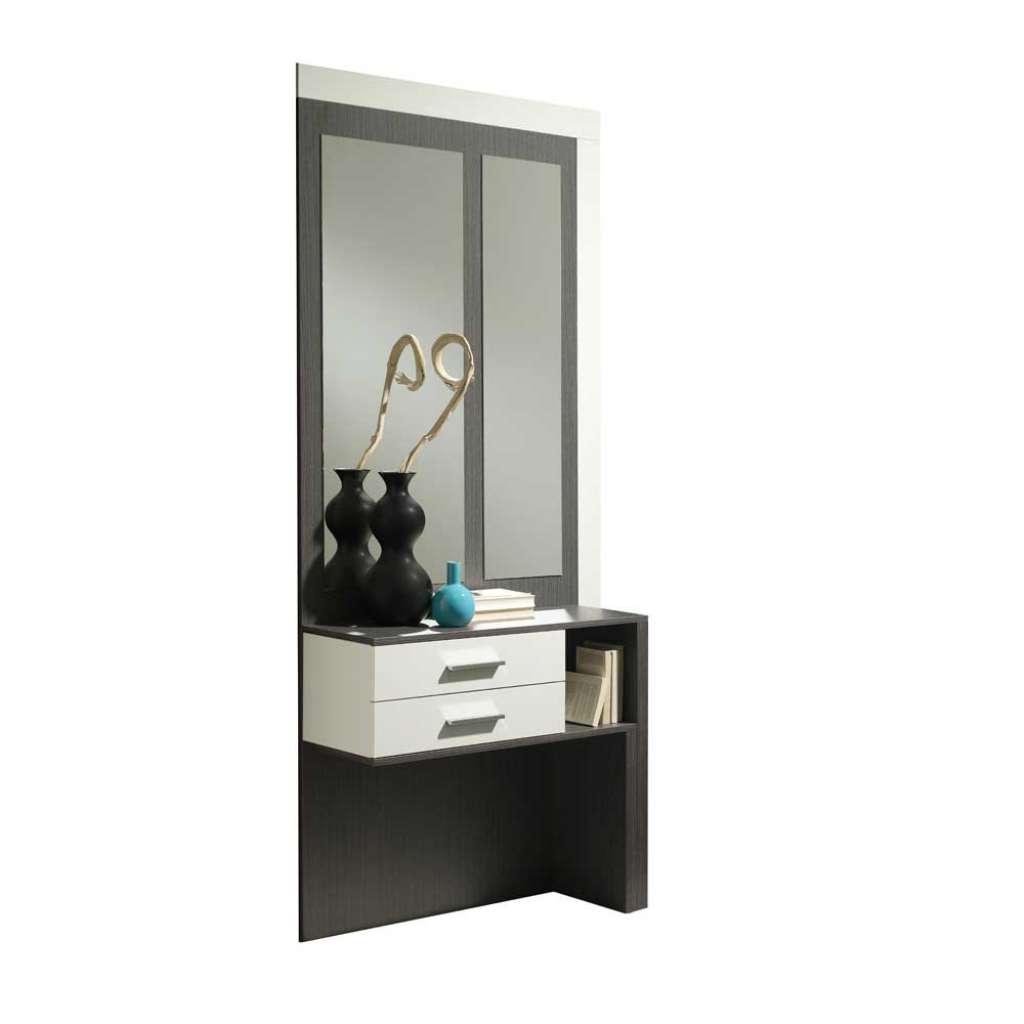 Flurgarderobe in Weiß Hochglanz Grau (2-teilig)
