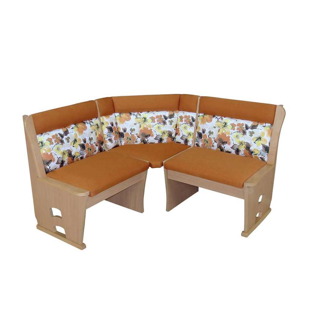 Truhen Eckbank mit Blumenmuster Orange