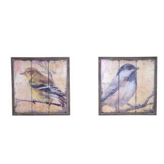 Bilder Set mit Vogel Motiv Holzrahmen (2-teilig)