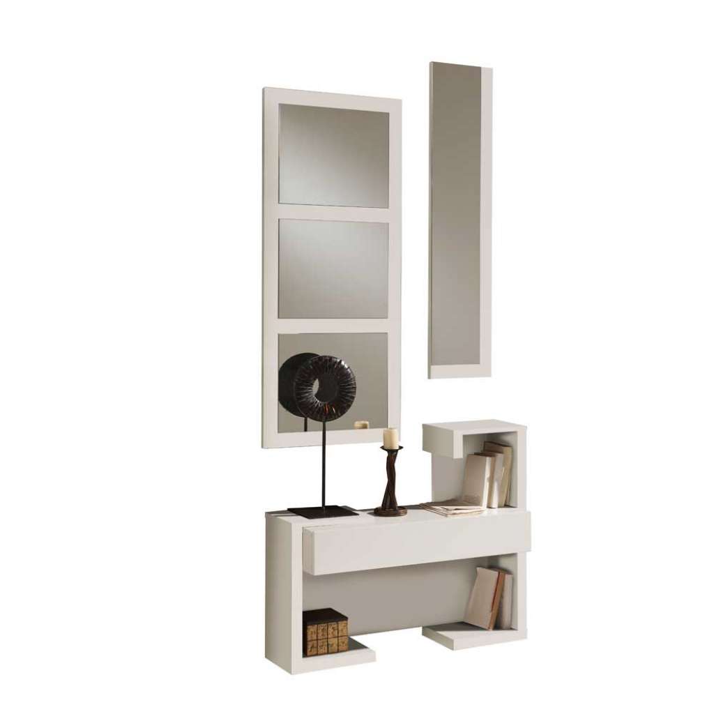 Kommode und zwei Spiegel in Weiß Hochglanz modern (3-teilig)