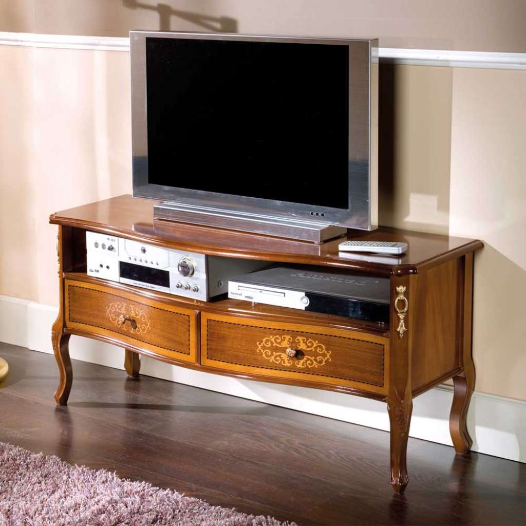 TV Tisch im Barock Style Nussbaum furniert