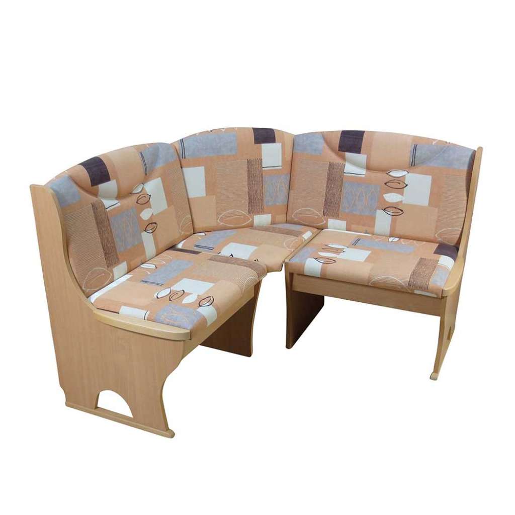Kücheneckbank in Braun Beige gemustert Stauraum