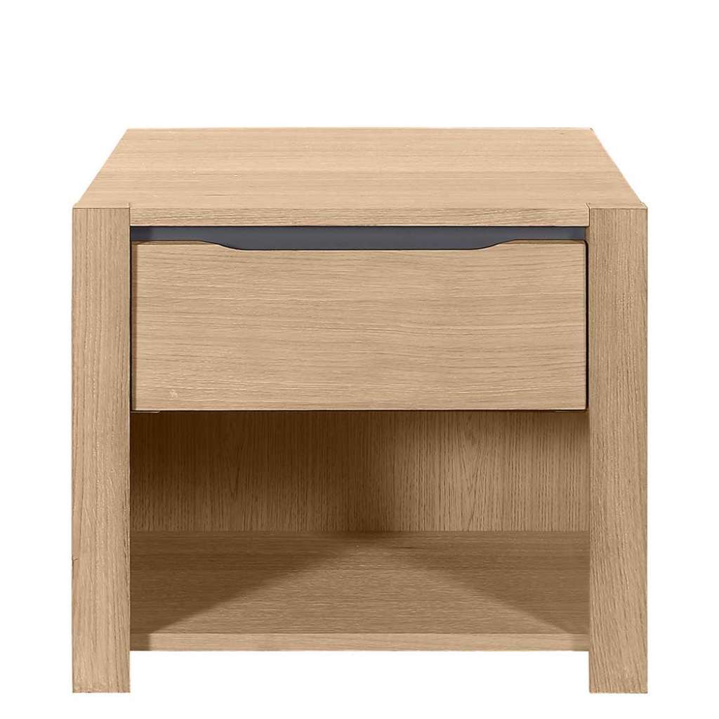 Nachttisch mit Eiche furniert mit einer Schublade (2er Set)