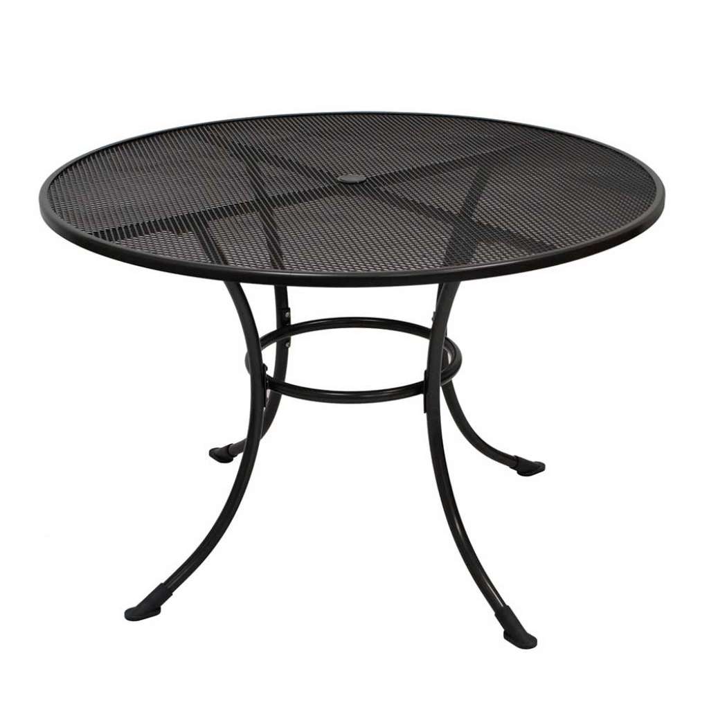 Runder Gartentisch aus Metall Grau