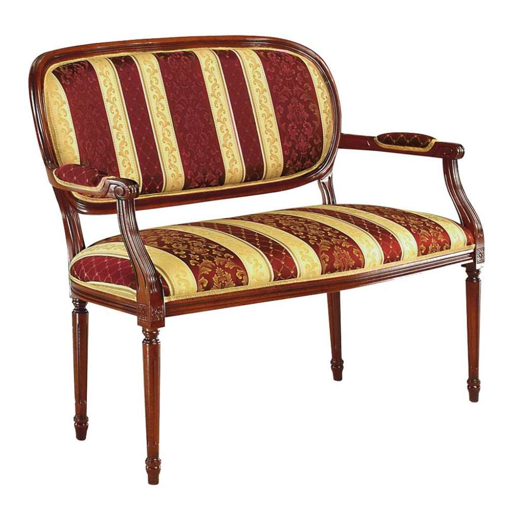 Polsterbank in Rot Gold gestreift italienischen Design