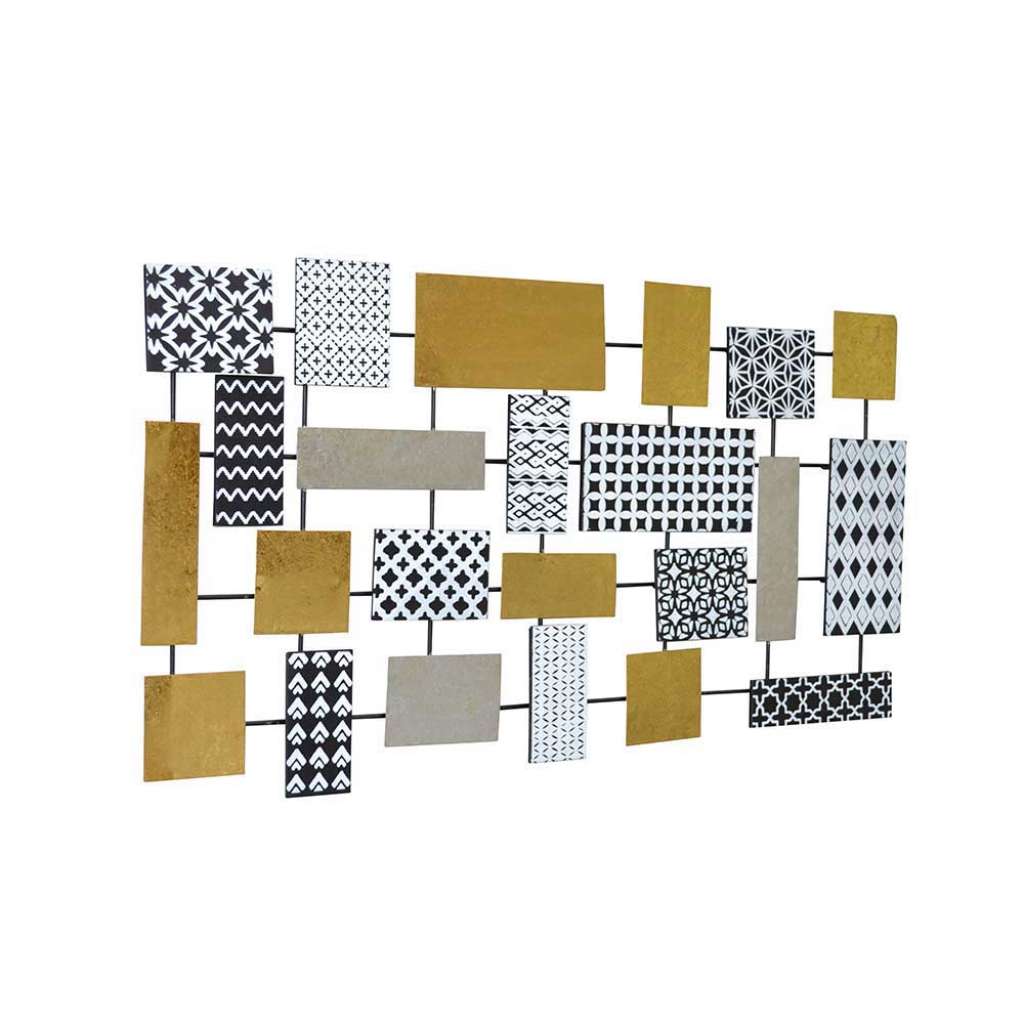 Wanddeko in Bunt Metall und Schichtholz