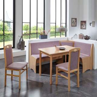 Eckbankgruppe in Rosa Stoff Buche (4-teilig)
