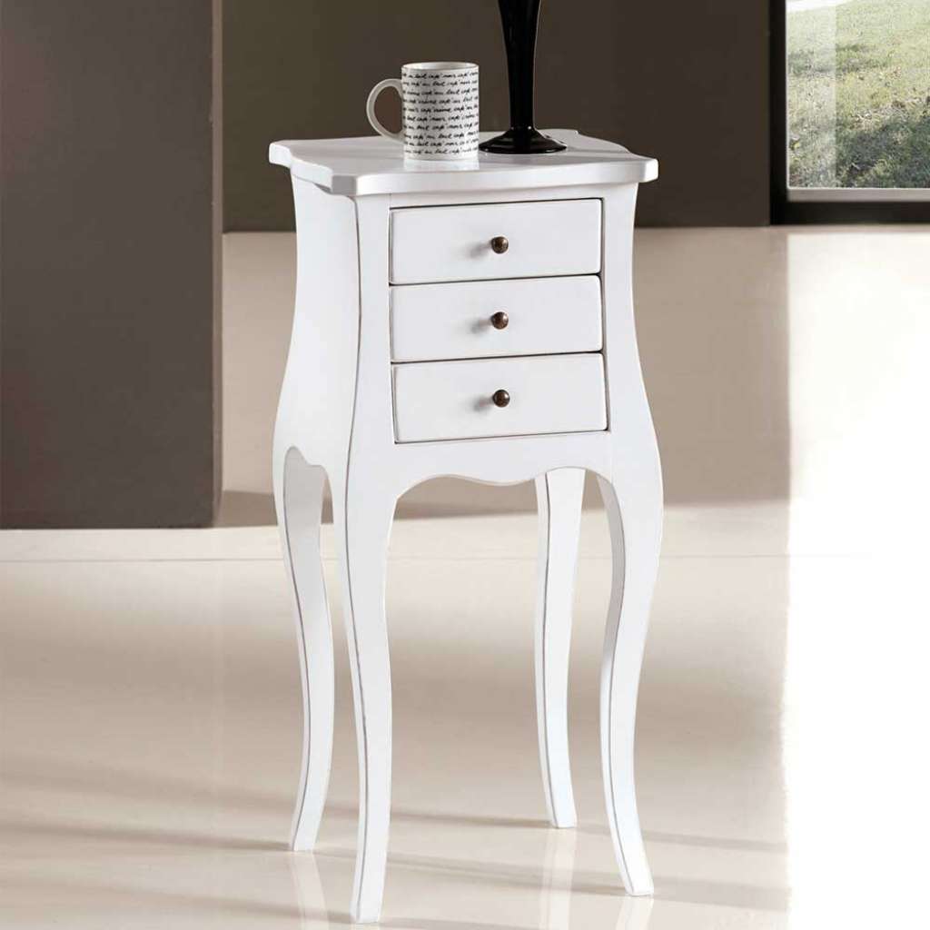 Nachtkommode in Weiß Boxspringbett