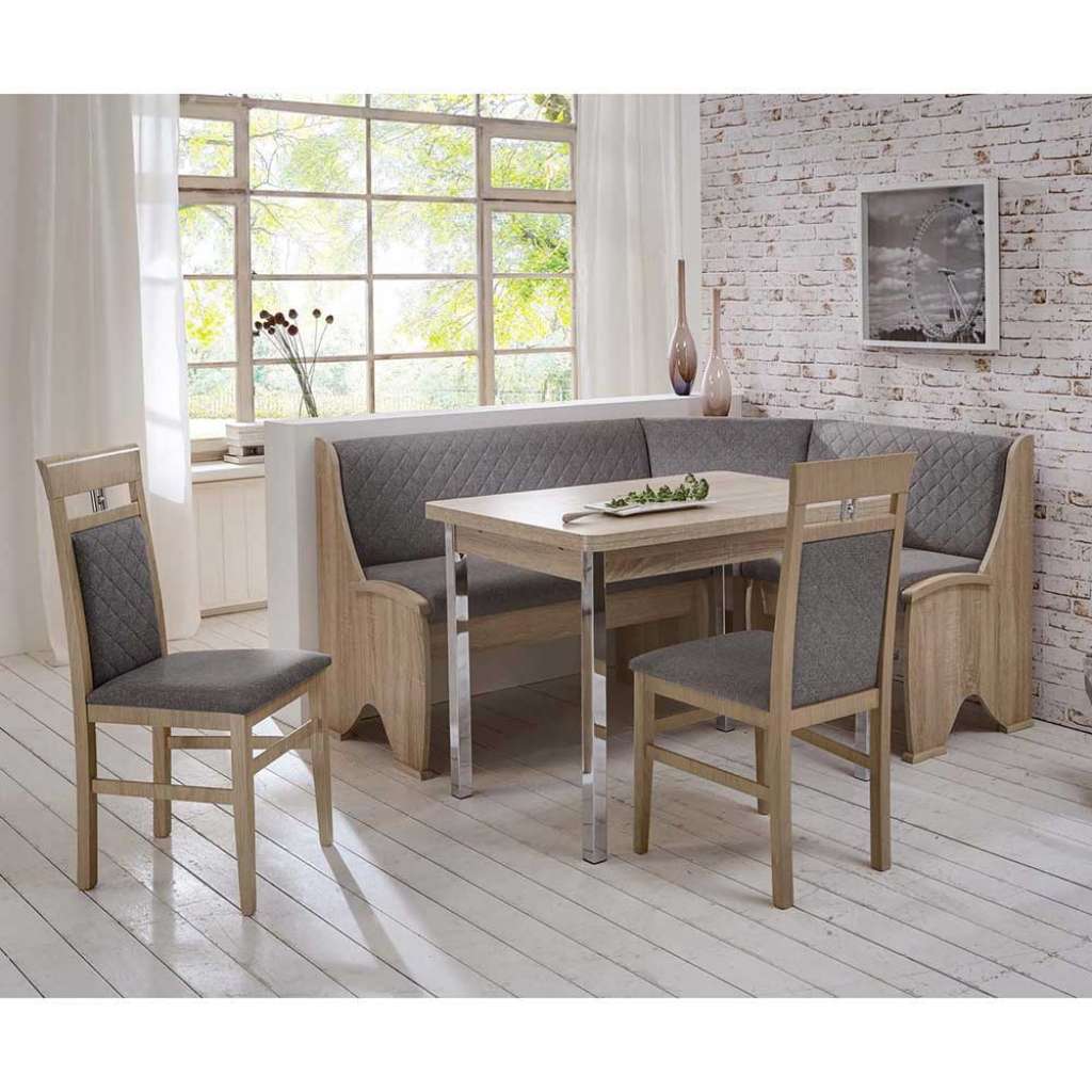 Esszimmer Sitzgruppe in Grau und Eiche Sonoma Eckbank (4-teilig)