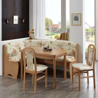 Esszimmer Sitzecke in Beige gemustert Buche (4-teilig)