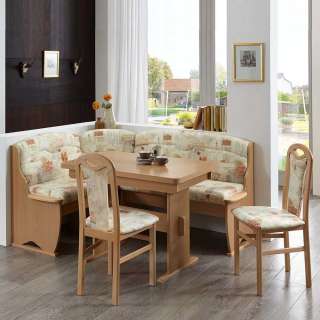 Eckbankgruppe in Beige gemusert Buche (4-teilig)