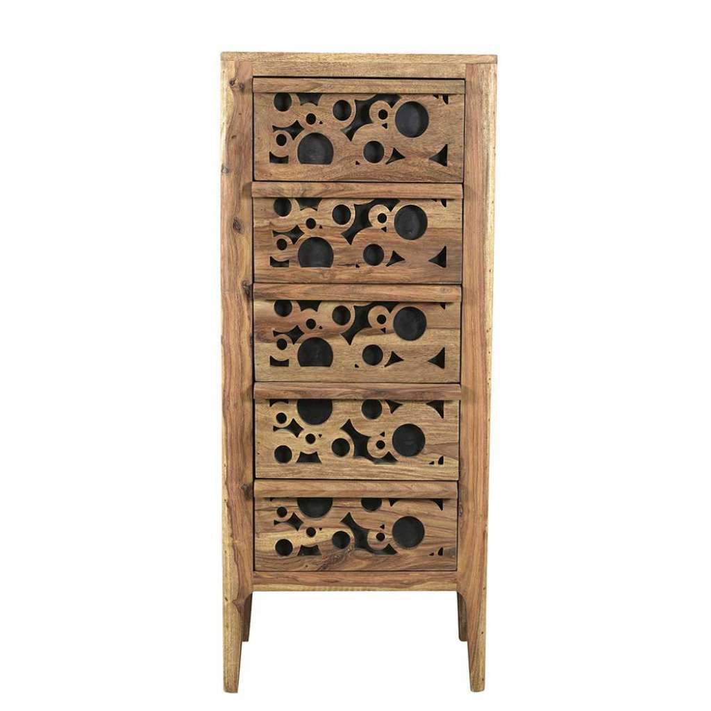 Hohe Kommode mit Verzierungen Sheesham