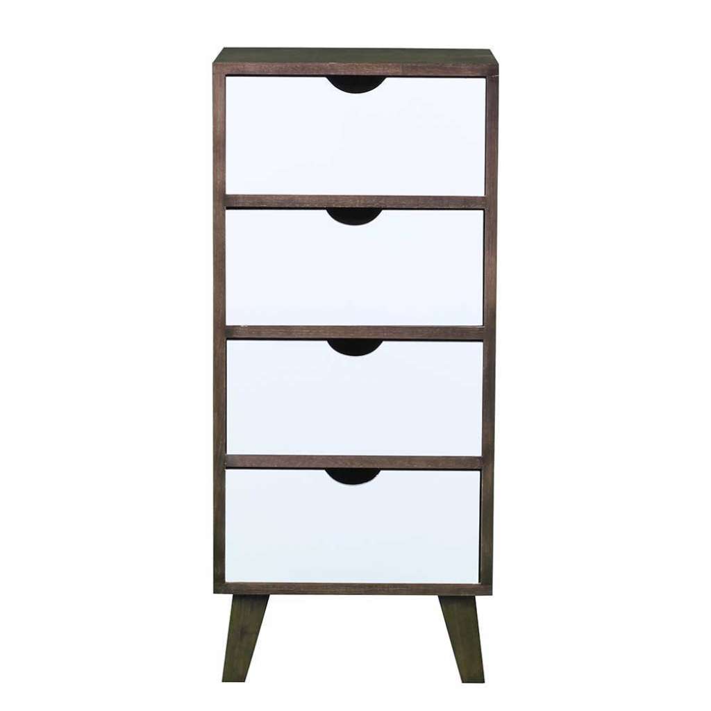 Schubladenkommode in Braun Weiß 4 Schubladen