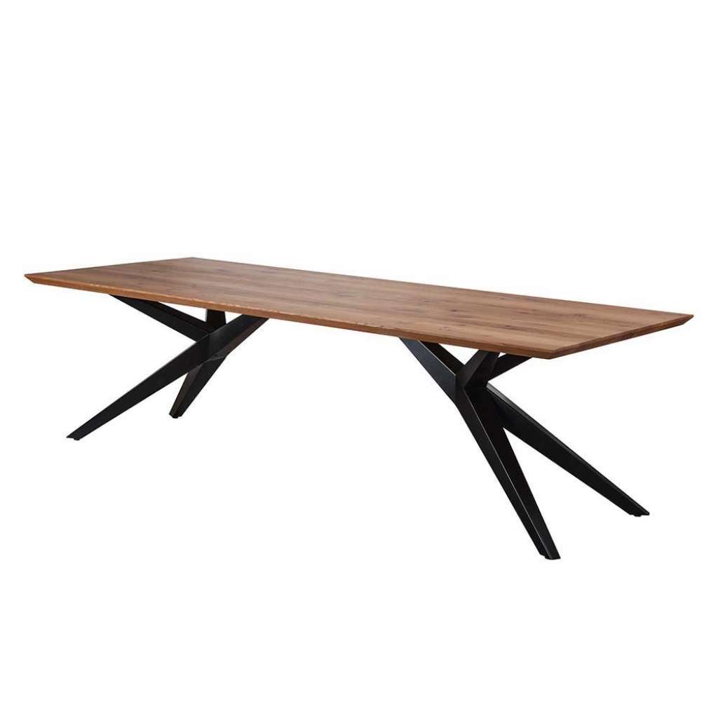 Esstisch aus Wildeiche Massivholz Metall