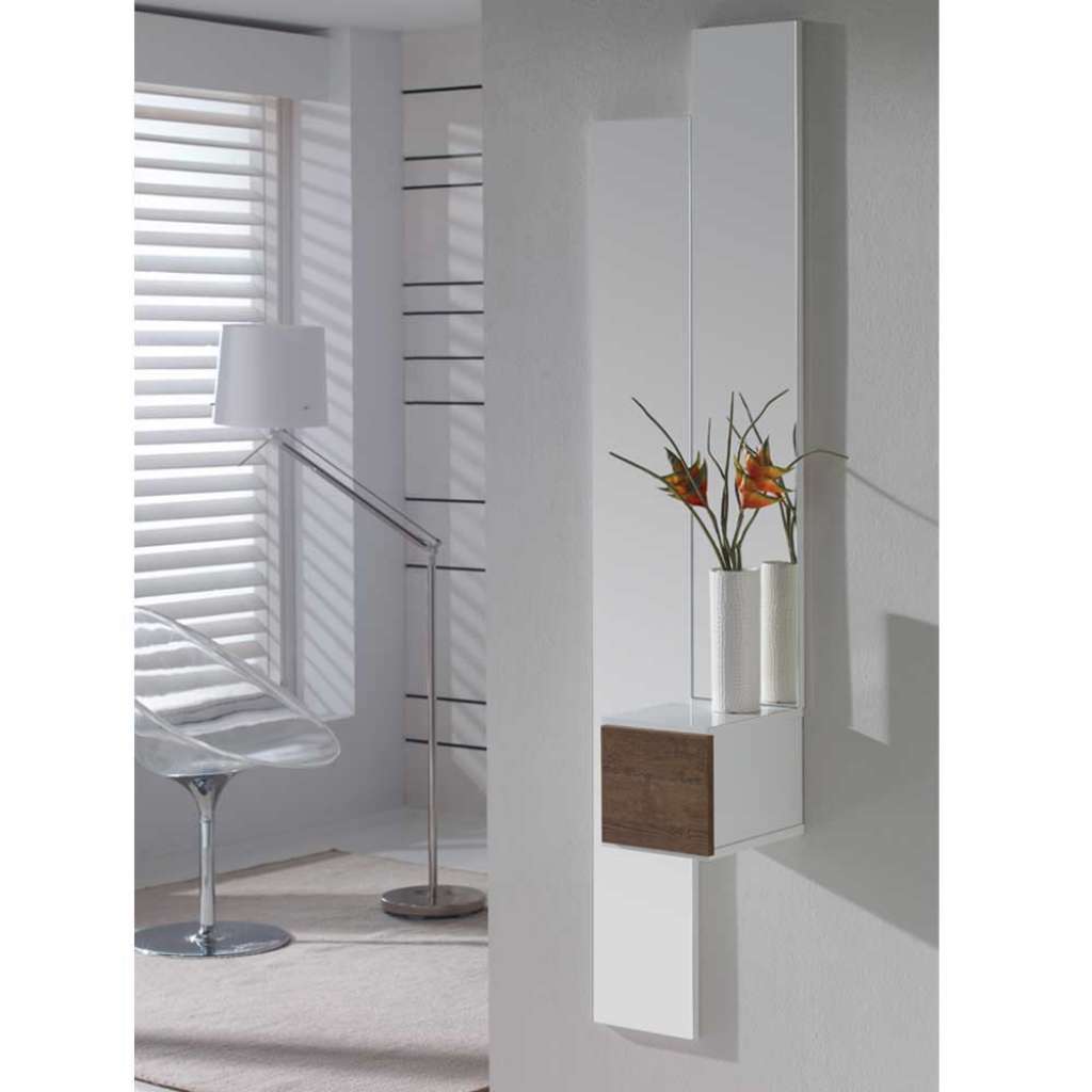 Design Dielenmöbel in Hochglanz Weiß Braun (3-teilig)