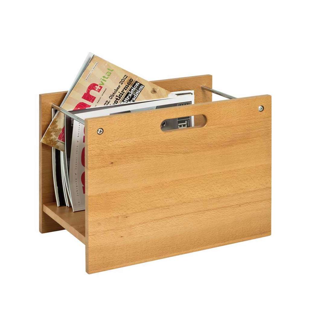 Zeitungskorb aus Buche Massivholz 40 cm breit