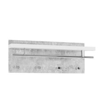 Hängegarderobe in Beton Grau und Weiß 75 cm breit