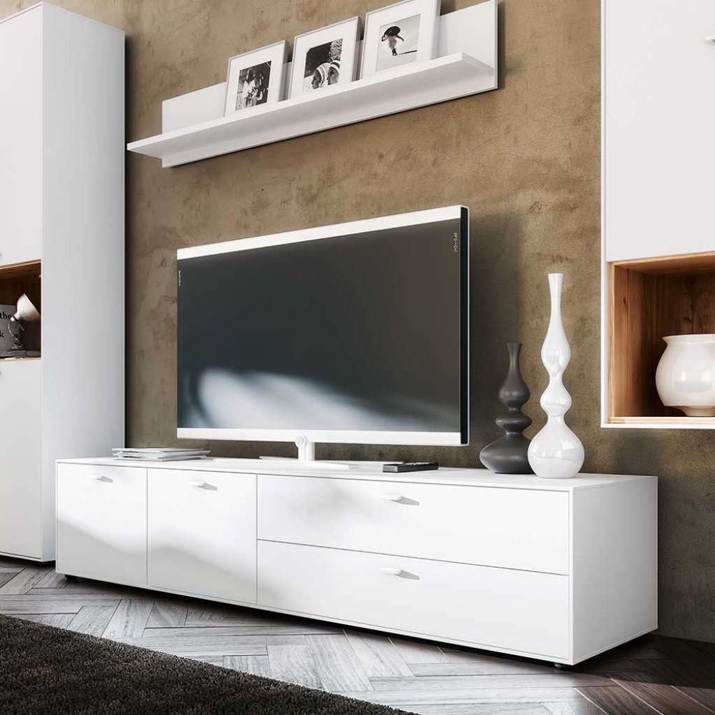 TV Lowboard in Weiß 180 cm
