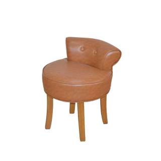 Hocker mit kleiner Lehne Braun