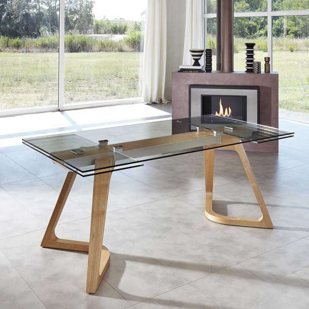 Glas Esstisch mit Kufen ausziehbar