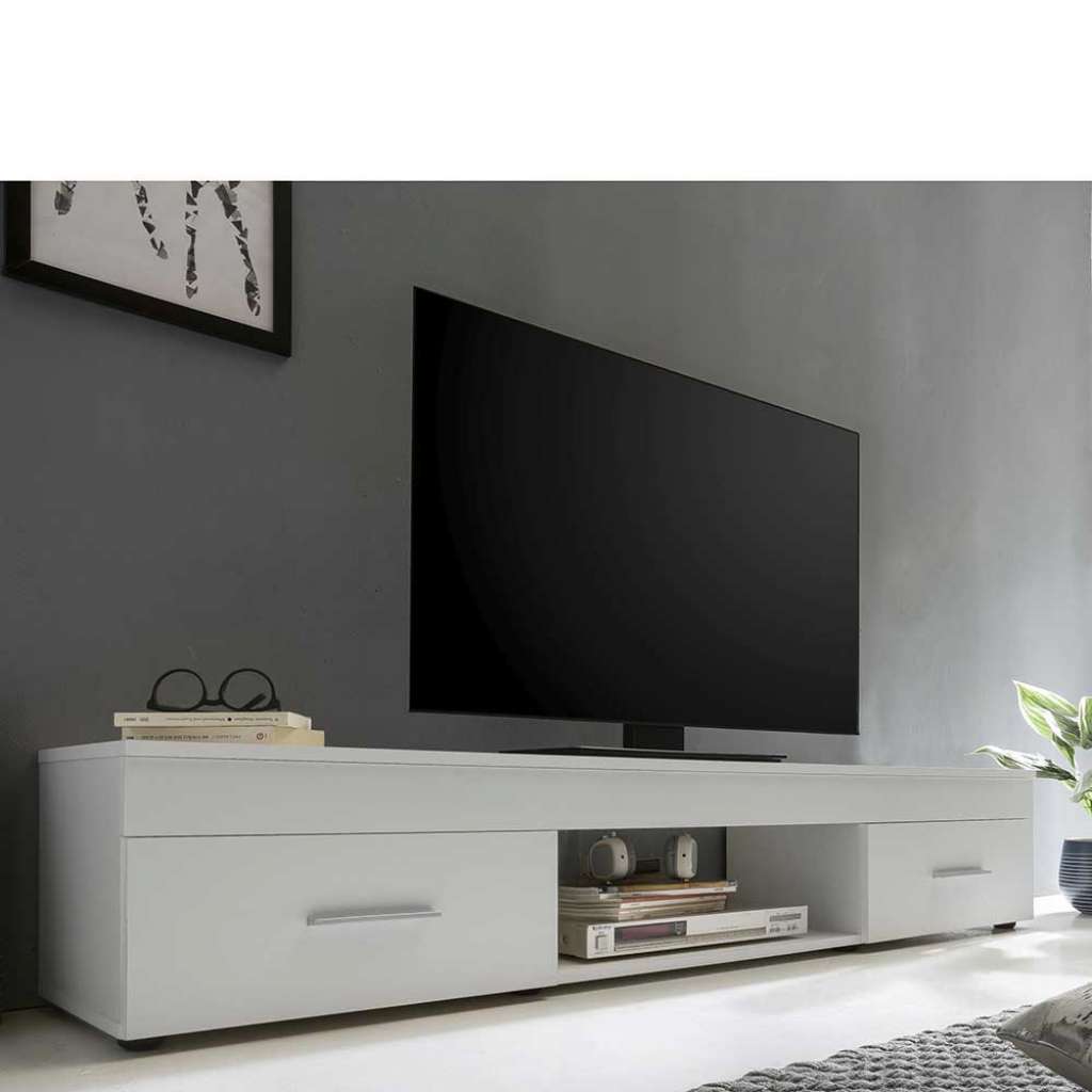 TV Unterschrank in Weiß 160 cm breit