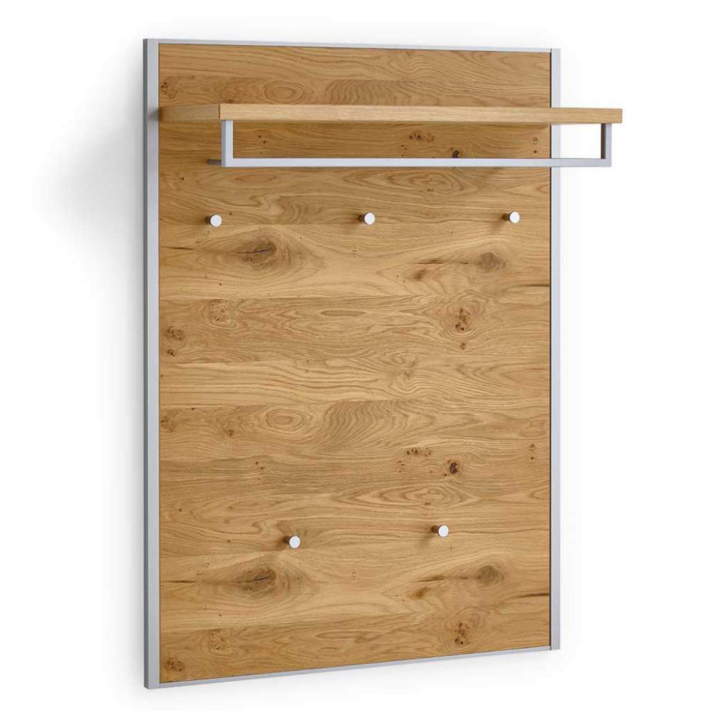 Wandpaneel Garderobe Eiche Bianco furniert Hutablage