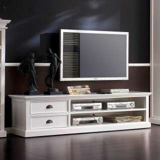 TV Unterschrank in Weiß Landhaus Design