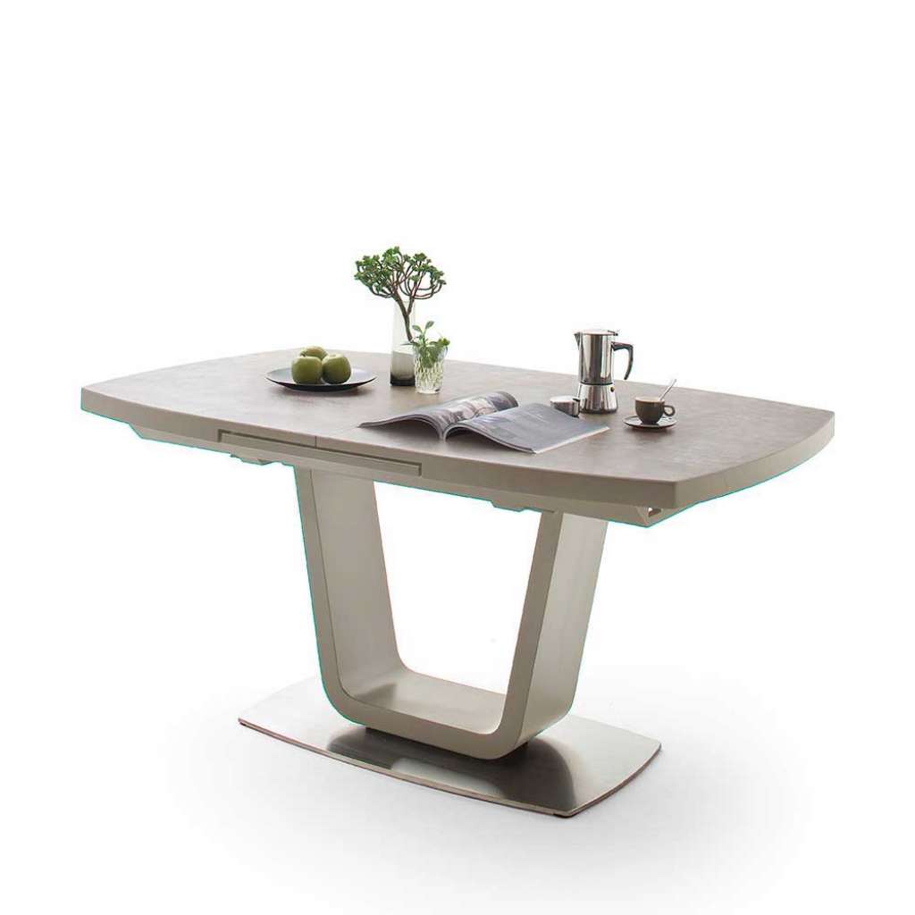 Säulen Esstisch in Taupe modern