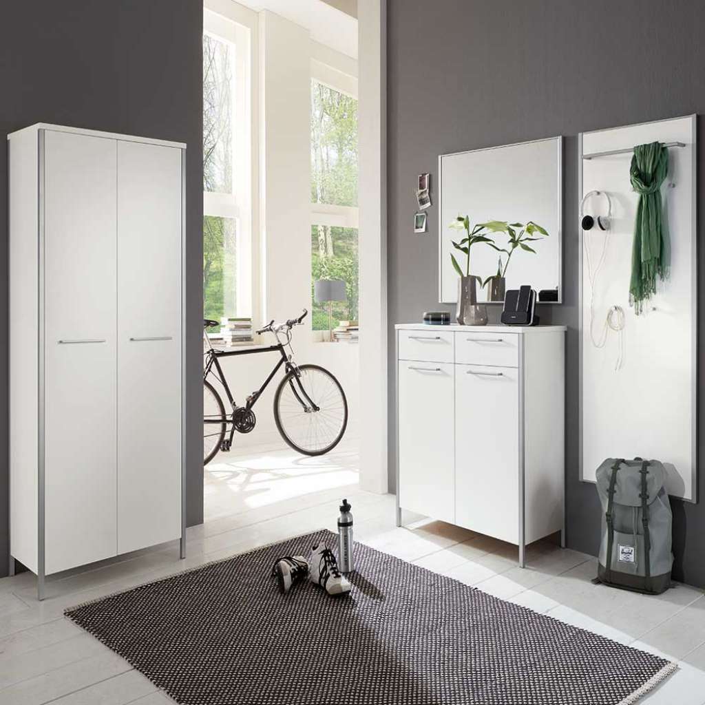 Weiße Garderobenmöbel Made in Germany komplett (4-teilig)