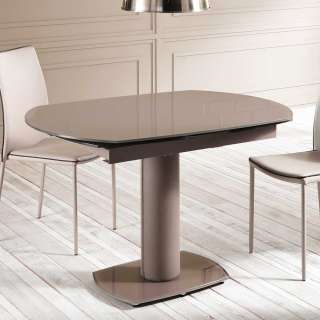 Esstisch in Taupe Glas ausziehbar