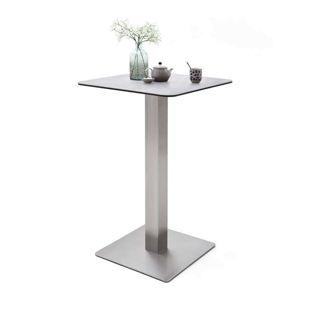 Glas Bartisch mit Keramik beschichtet 70 cm breit