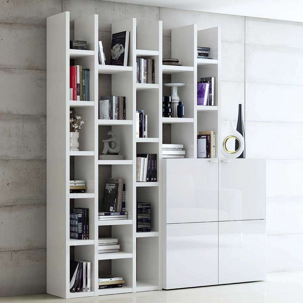 Wohnzimmermöbel in Weiß Hochglanz modern (2-teilig)