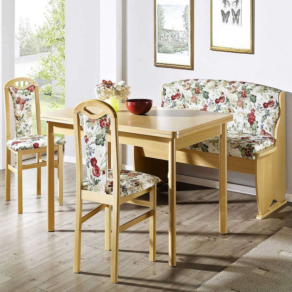 Esszimmergruppe in Buche Blumenmuster (4-teilig)