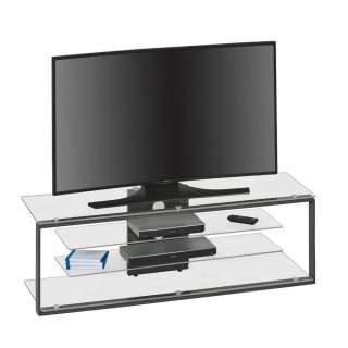 TV Lowboard in Anthrazit Stahl und Sicherheitsglas