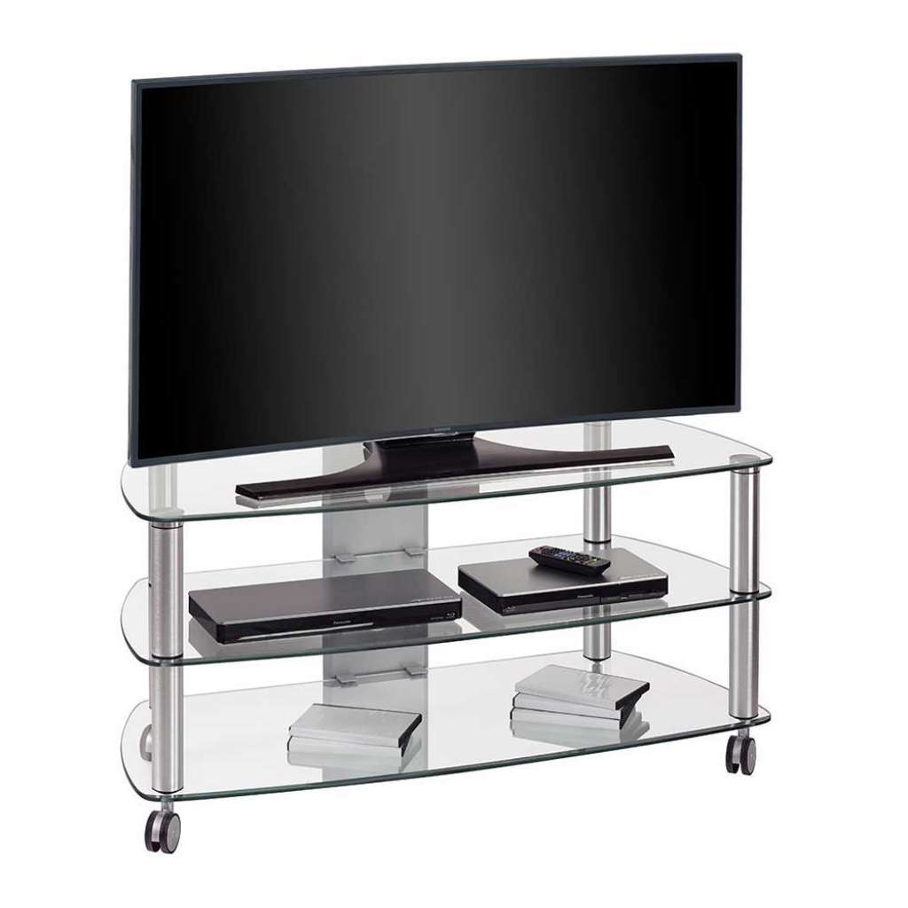 TV Rack aus Glas Rollen