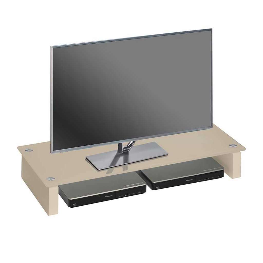 Niedriges TV Board in Beige Glas modern