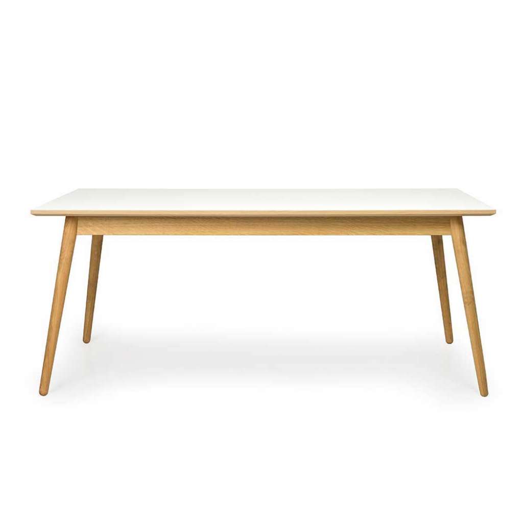 Tisch in Weiß und Eiche 180 cm breit