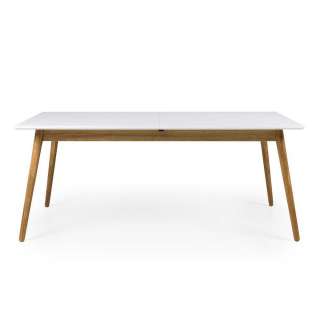 Ausziehtisch in Weiß und Eiche skandinavischen Design
