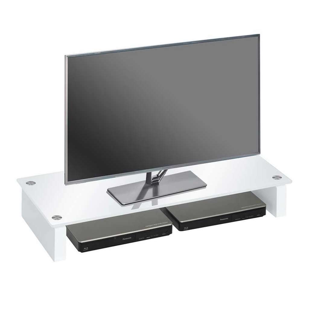 TV Tisch aus Weißglas niedrig