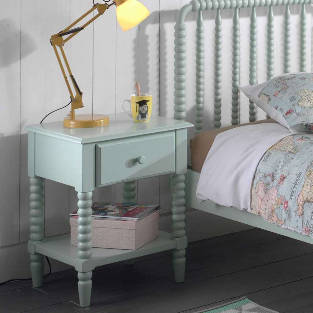 Nachttischschrank in Mintgrün Retro Look