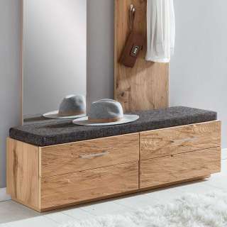 Flurbank mit 2 Klappen Balkeneiche furniert