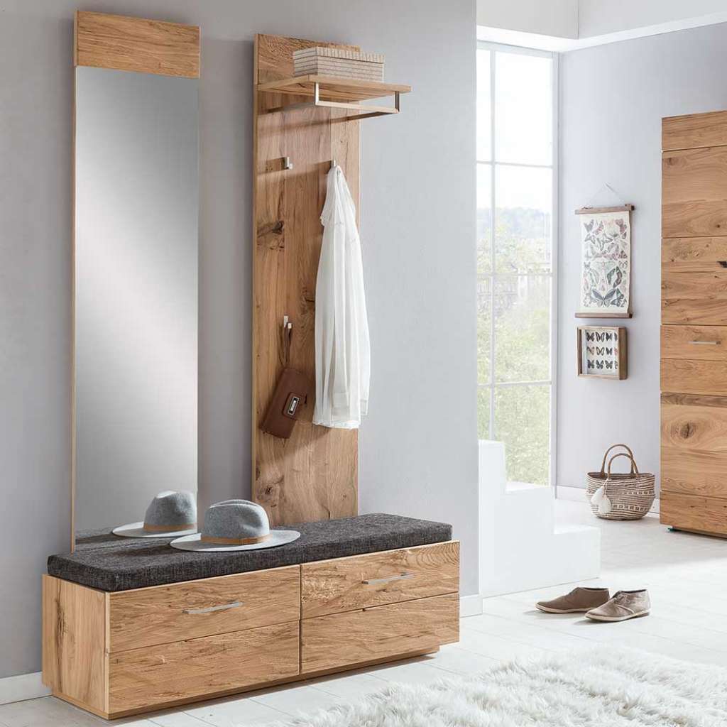 Garderobenmöbel mit Balkeneiche furniert modern (3-teilig)