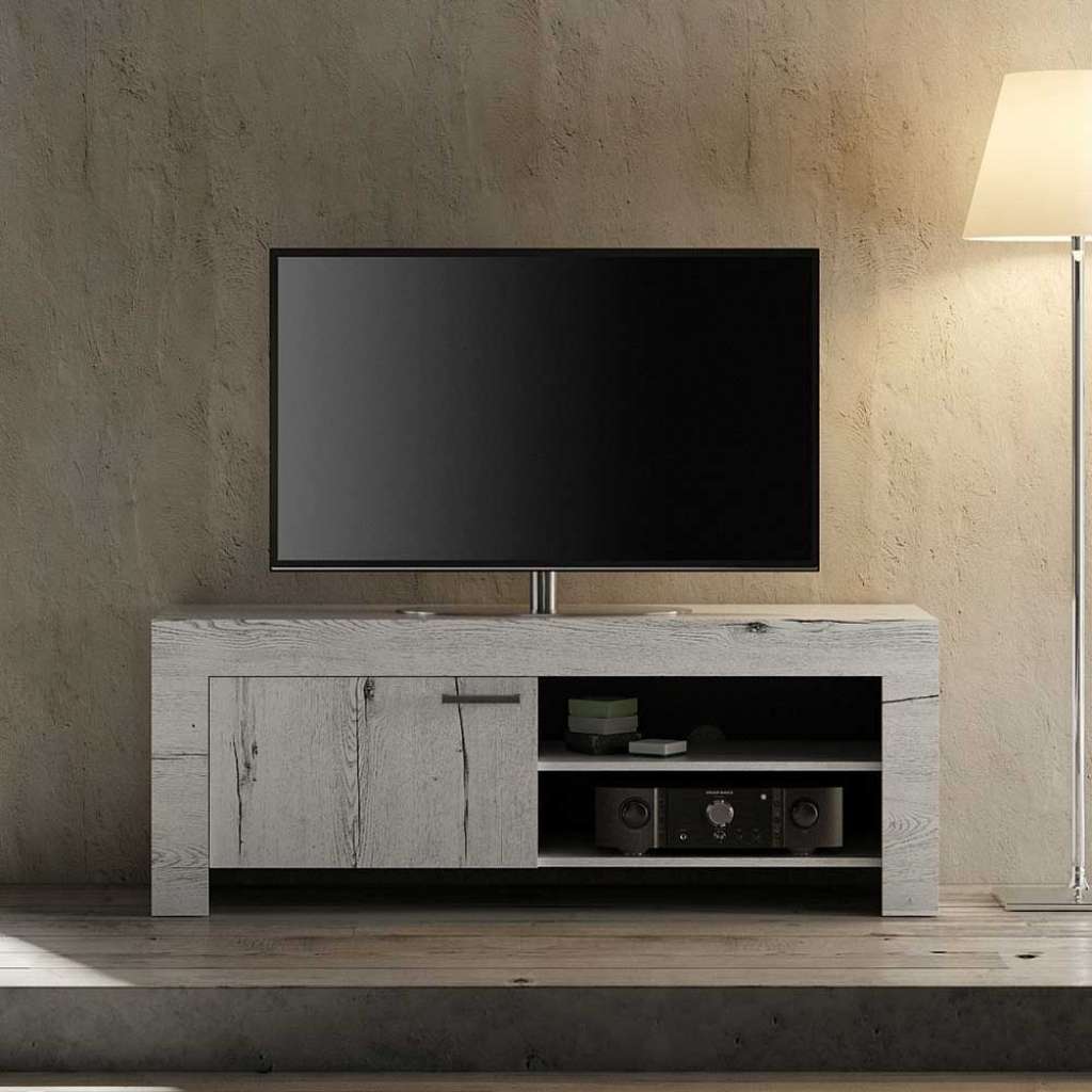 TV Unterschrank in Weißeiche Nachbildung modern