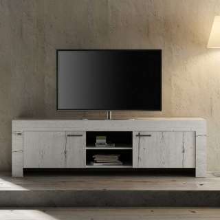 TV Lowboard in Weißeiche Nachbildung 180 cm breit