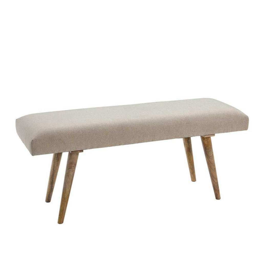 Polsterbank in Beige mit Webstoff Retro Design