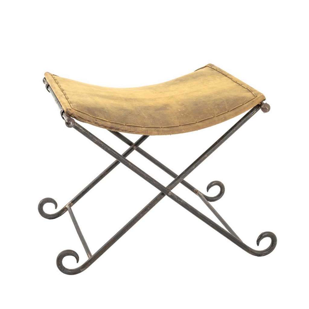 Leder Hocker im Vintage Style zusammenklappbar