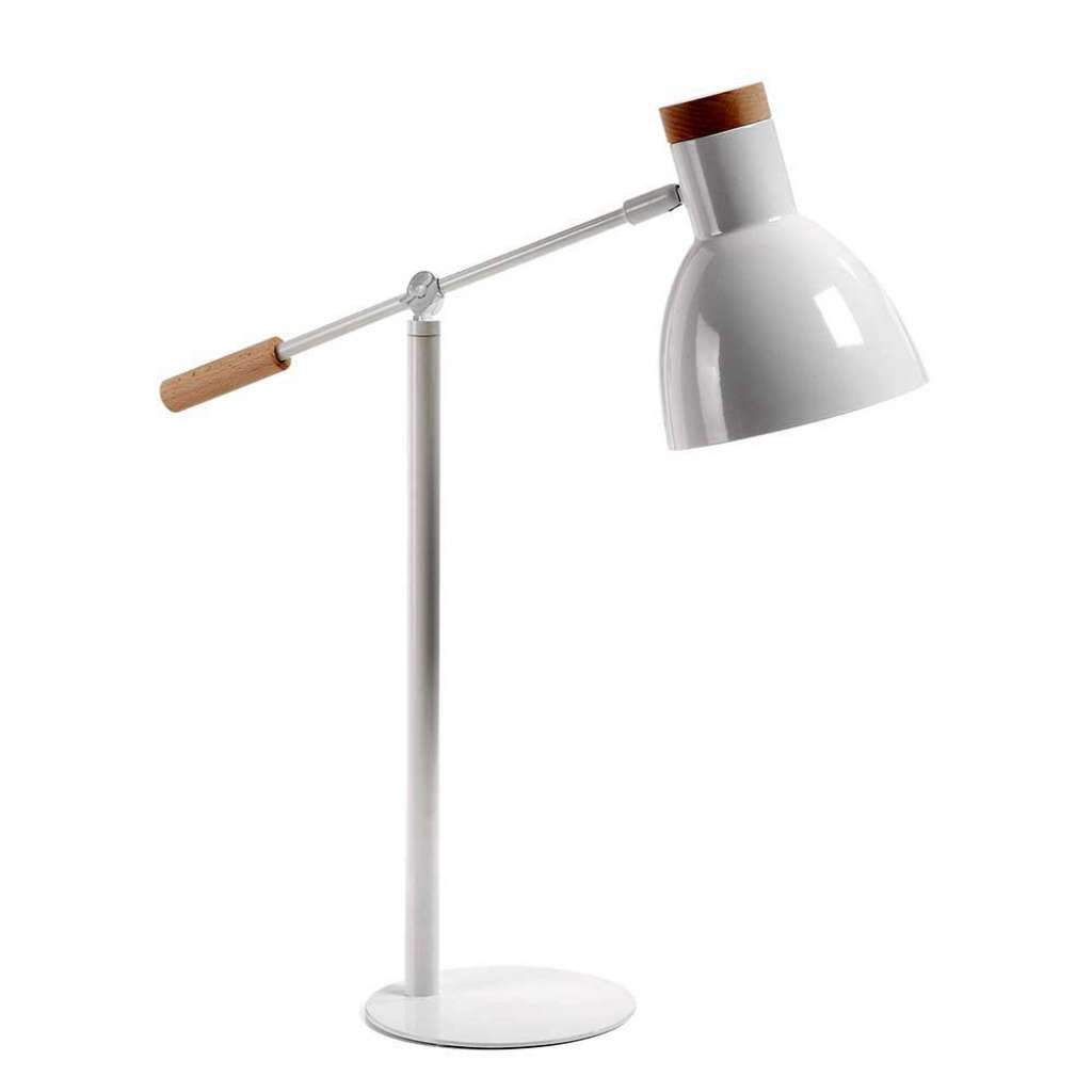 Tischlampe aus Metall in Weiß