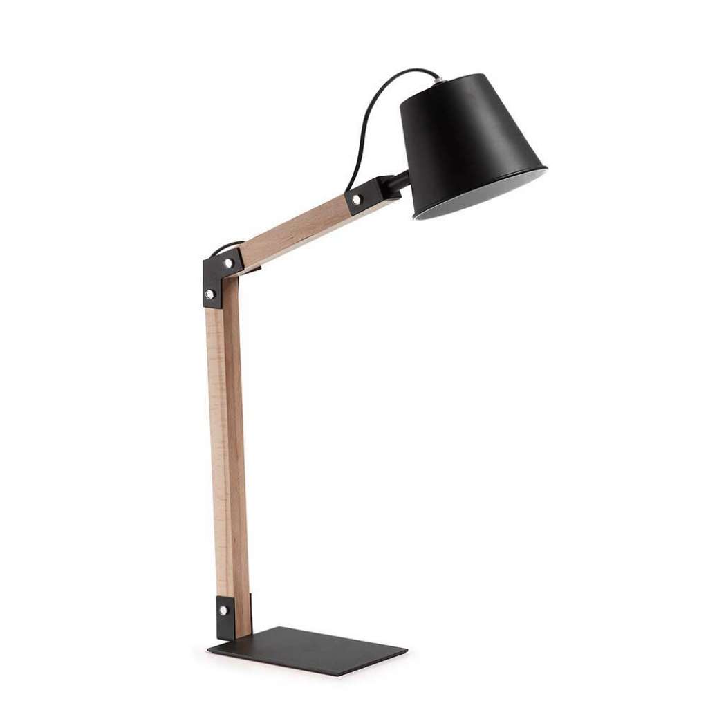 Design Tischlampe in Schwarz Metallschirm