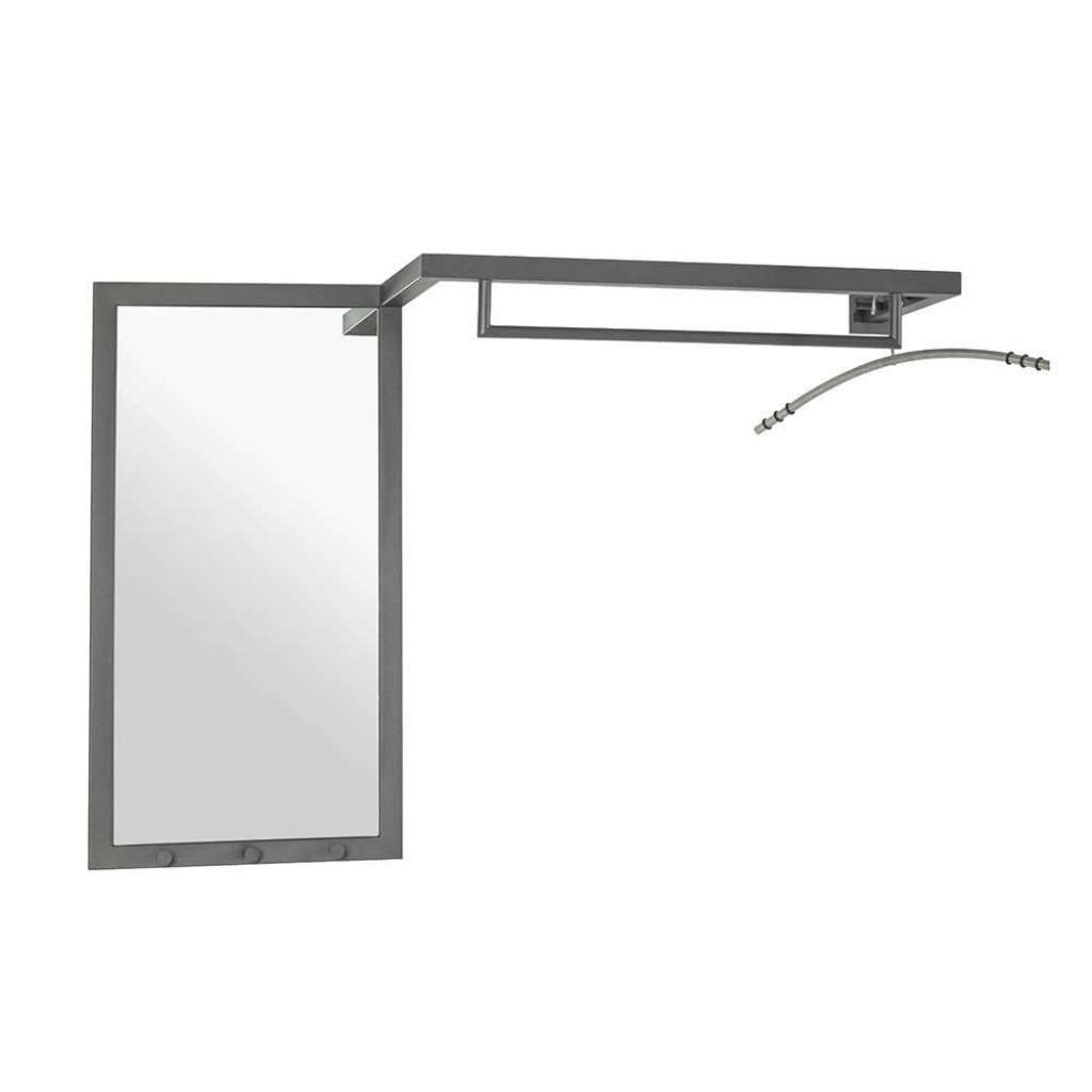 Hängegarderobe mit Spiegel Metall in Anthrazit